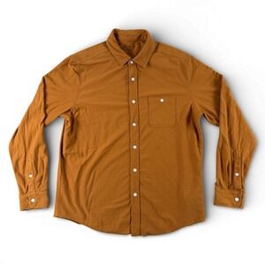 Untuckit Shirt‎ Button Down Mens L Orange Branham Regular Fit Long Sleeve Pocket
